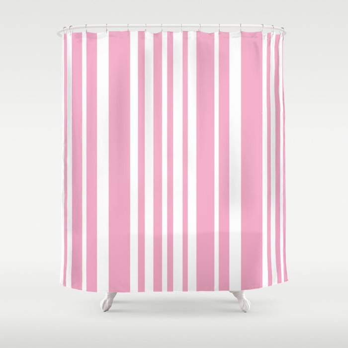 Classic Stripes XXXI - Pastel Pink  Shower Curtain Gallery Image 1