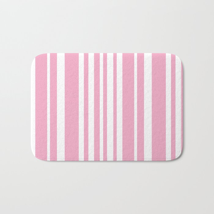 Classic Stripes XXXI - Pastel Pink  Bath Mat Gallery Image 1