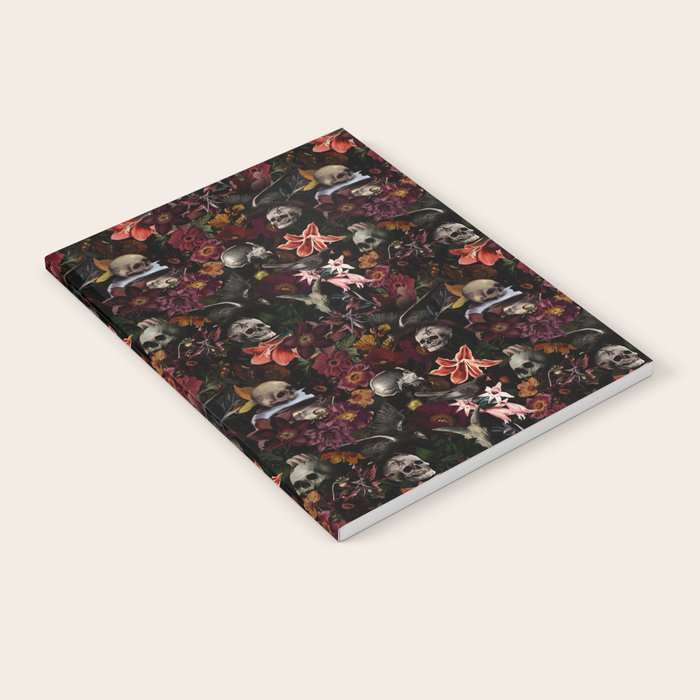 Gothic Night Skulls Flower Botanical Midnight Garden Notebook Gallery Image 2