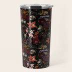 Gothic Night Skulls Flower Botanical Midnight Garden Travel Mug Gallery Image 1