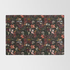 Gothic Night Skulls Flower Botanical Midnight Garden Rug Gallery Image 2
