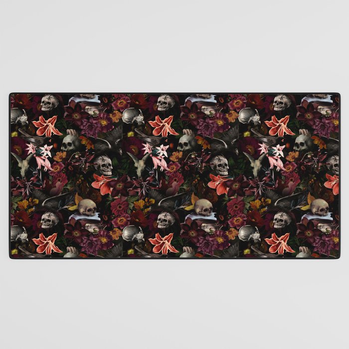 Gothic Night Skulls Flower Botanical Midnight Garden Desk Mat Gallery Image 3