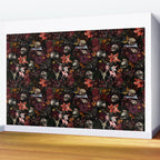 Gothic Night Skulls Flower Botanical Midnight Garden Wall Mural Gallery Image 2