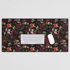 Gothic Night Skulls Flower Botanical Midnight Garden Desk Mat Gallery Image 1