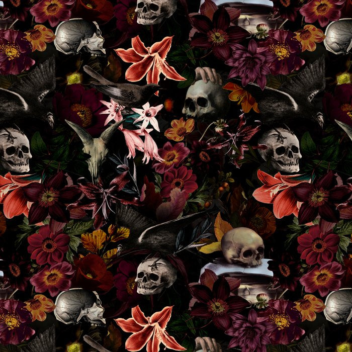 Gothic Night Skulls Flower Botanical Midnight Garden Coffee Mug Gallery Image 2