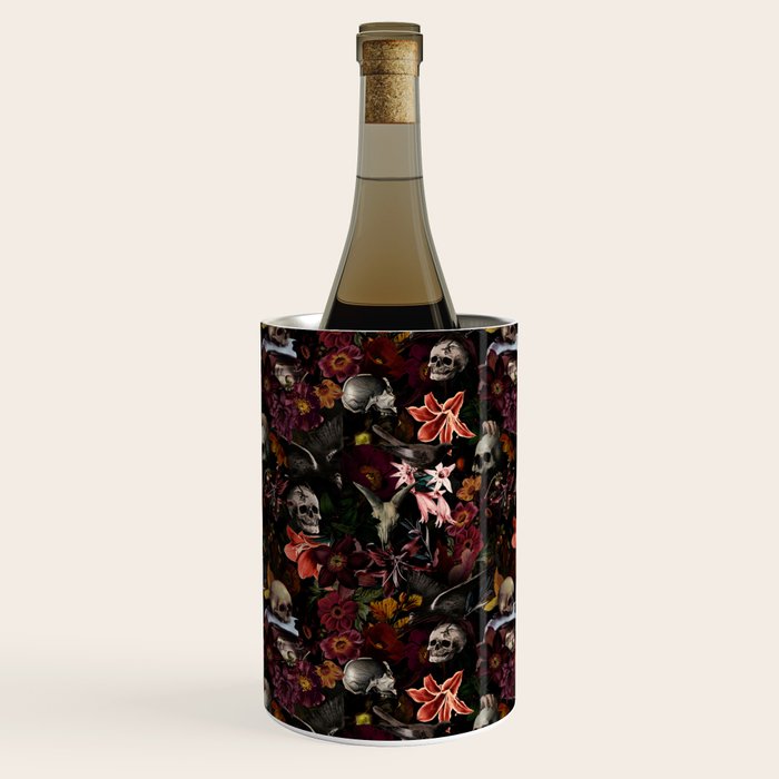 Gothic Night Skulls Flower Botanical Midnight Garden Wine Chiller Gallery Image 3