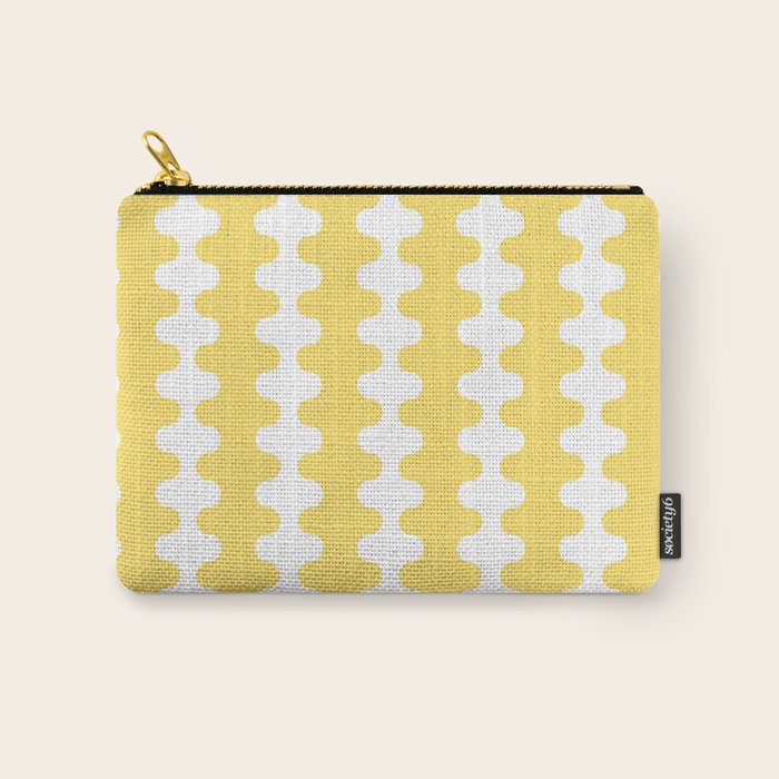 Vertical Stripes Yellow and White Ogee A-Go-Go Pop Pattern Carry All Pouch Gallery Image 1