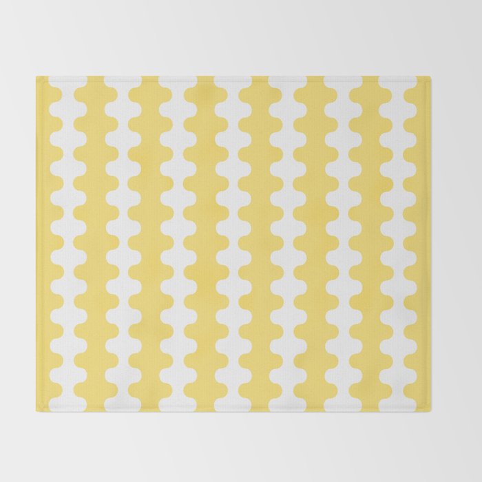 Vertical Stripes Yellow and White Ogee A-Go-Go Pop Pattern Throw Blanket Gallery Image 2