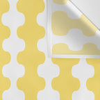 Vertical Stripes Yellow and White Ogee A-Go-Go Pop Pattern Wall Tapestry Gallery Image 3