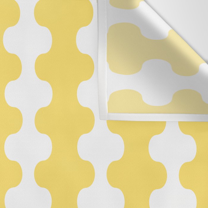 Vertical Stripes Yellow and White Ogee A-Go-Go Pop Pattern Wall Tapestry Gallery Image 3