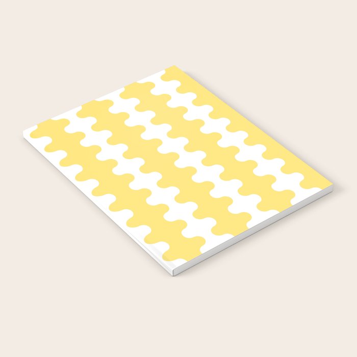 Vertical Stripes Yellow and White Ogee A-Go-Go Pop Pattern Notebook Gallery Image 1