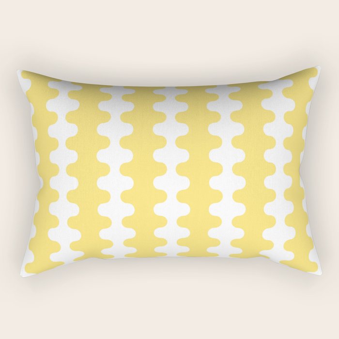 Vertical Stripes Yellow and White Ogee A-Go-Go Pop Pattern Rectangular Pillow Gallery Image 2
