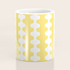 Vertical Stripes Yellow and White Ogee A-Go-Go Pop Pattern Coffee Mug Gallery Image 4