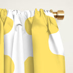 Vertical Stripes Yellow and White Ogee A-Go-Go Pop Pattern Window Curtain Gallery Image 2