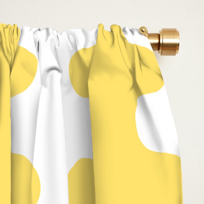 Vertical Stripes Yellow and White Ogee A-Go-Go Pop Pattern Window Curtain Gallery Image 2