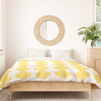 Vertical Stripes Yellow and White Ogee A-Go-Go Pop Pattern Duvet Cover Gallery Image 3