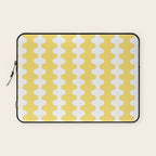 Vertical Stripes Yellow and White Ogee A-Go-Go Pop Pattern Laptop Sleeve Gallery Image 1
