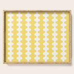 Vertical Stripes Yellow and White Ogee A-Go-Go Pop Pattern Serving Tray Gallery Image 1