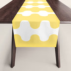 Vertical Stripes Yellow and White Ogee A-Go-Go Pop Pattern Table Runner Gallery Image 1