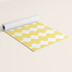 Vertical Stripes Yellow and White Ogee A-Go-Go Pop Pattern Yoga Mat Gallery Image 2