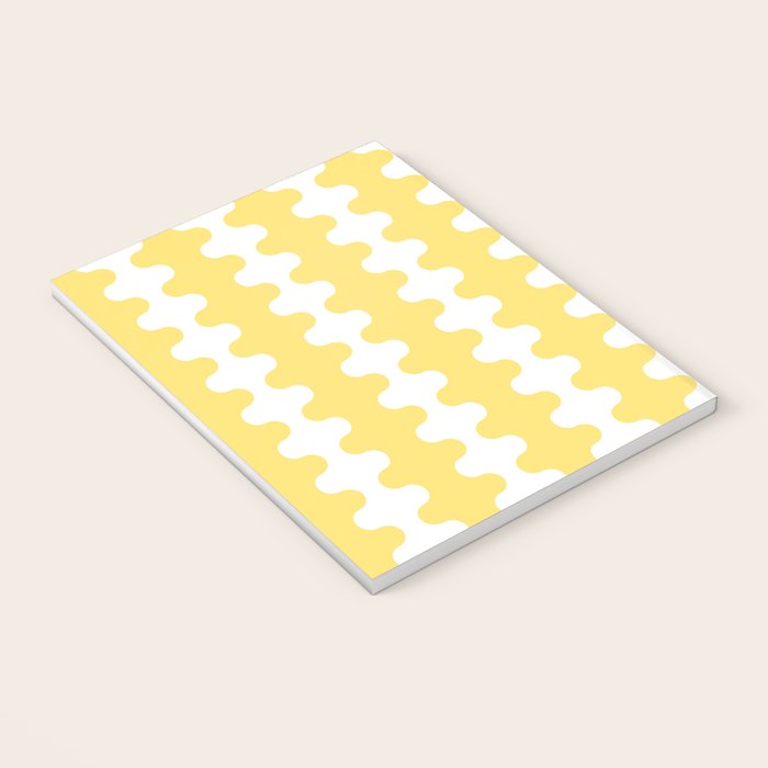 Vertical Stripes Yellow and White Ogee A-Go-Go Pop Pattern Notebook Gallery Image 3