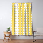 Vertical Stripes Yellow and White Ogee A-Go-Go Pop Pattern Window Curtain Gallery Image 5