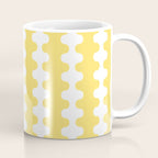 Vertical Stripes Yellow and White Ogee A-Go-Go Pop Pattern Coffee Mug Gallery Image 1