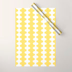 Vertical Stripes Yellow and White Ogee A-Go-Go Pop Pattern Wrapping Paper Gallery Image 1