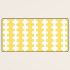 Vertical Stripes Yellow and White Ogee A-Go-Go Pop Pattern Desk Mat Gallery Image 3
