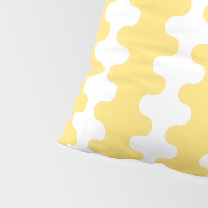 Vertical Stripes Yellow and White Ogee A-Go-Go Pop Pattern Pillow Sham Gallery Image 4