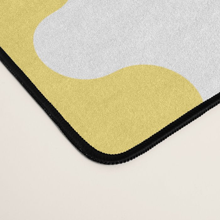 Vertical Stripes Yellow and White Ogee A-Go-Go Pop Pattern Desk Mat Gallery Image 4