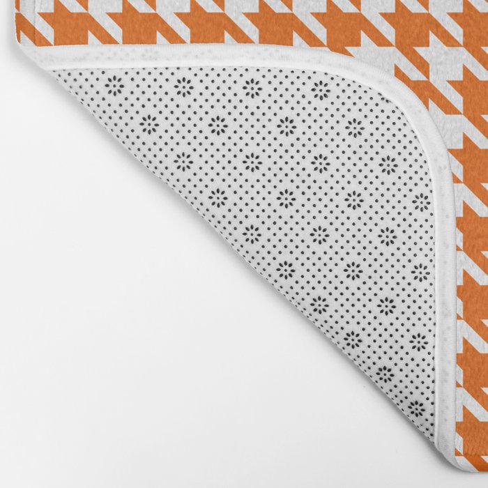 Orange Classic houndstooth pattern Bath Mat Gallery Image 2