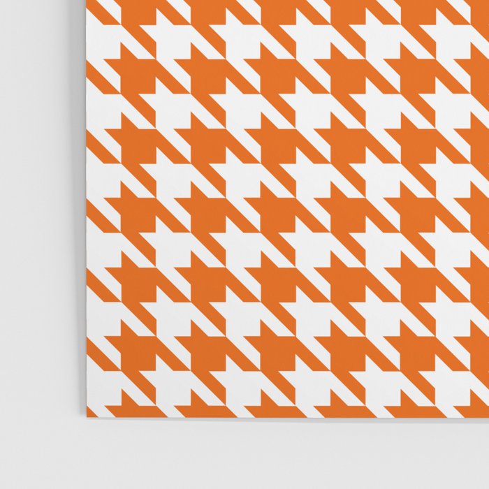 Orange Classic houndstooth pattern Poster Gallery Image 3