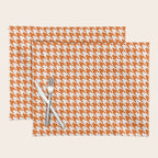 Orange Classic houndstooth pattern Placemat Gallery Image 1
