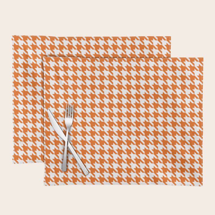 Orange Classic houndstooth pattern Placemat Gallery Image 1
