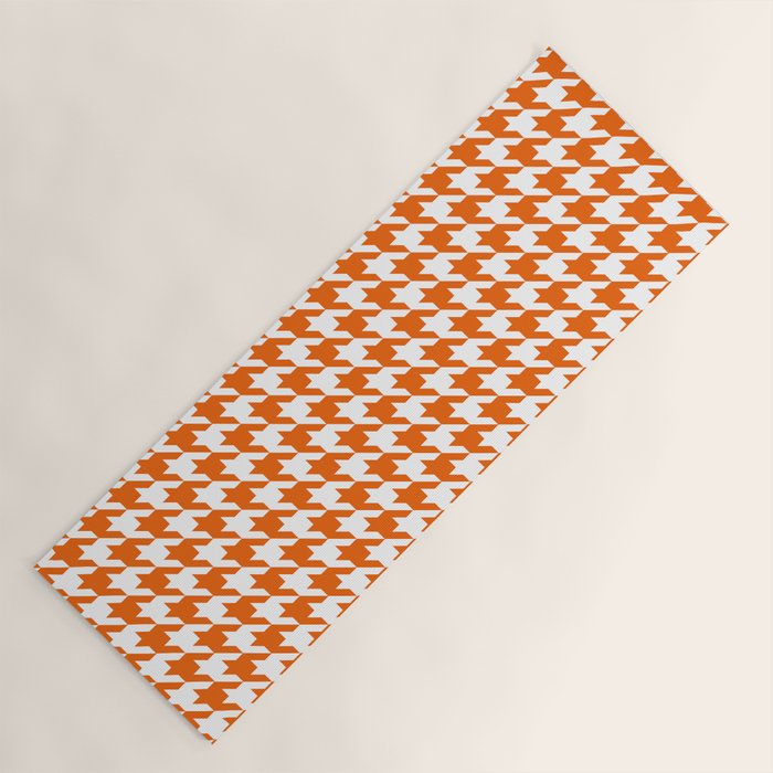 Orange Classic houndstooth pattern Yoga Mat Gallery Image 1