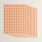 Orange Classic houndstooth pattern Wrapping Paper Gallery Image 3