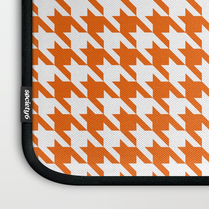 Orange Classic houndstooth pattern Laptop Sleeve Gallery Image 3
