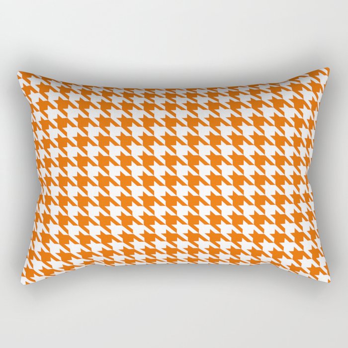 Orange Classic houndstooth pattern Rectangular Pillow Gallery Image 2