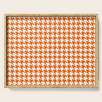 Orange Classic houndstooth pattern Serving Tray Gallery Image 1