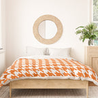 Orange Classic houndstooth pattern Duvet Cover Gallery Image 3