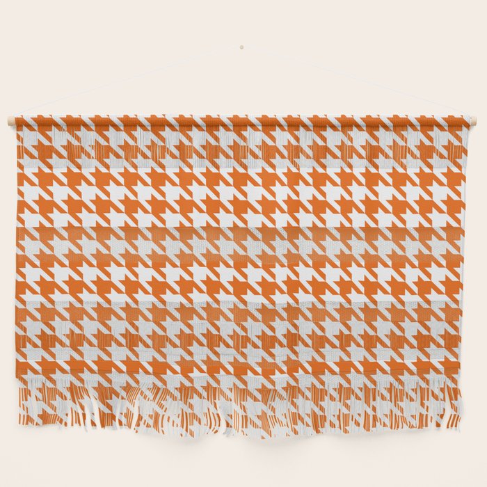 Orange Classic houndstooth pattern Wall Hanging Gallery Image 1