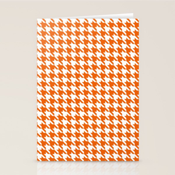 Orange Classic houndstooth pattern Stationery Card Gallery Image 2