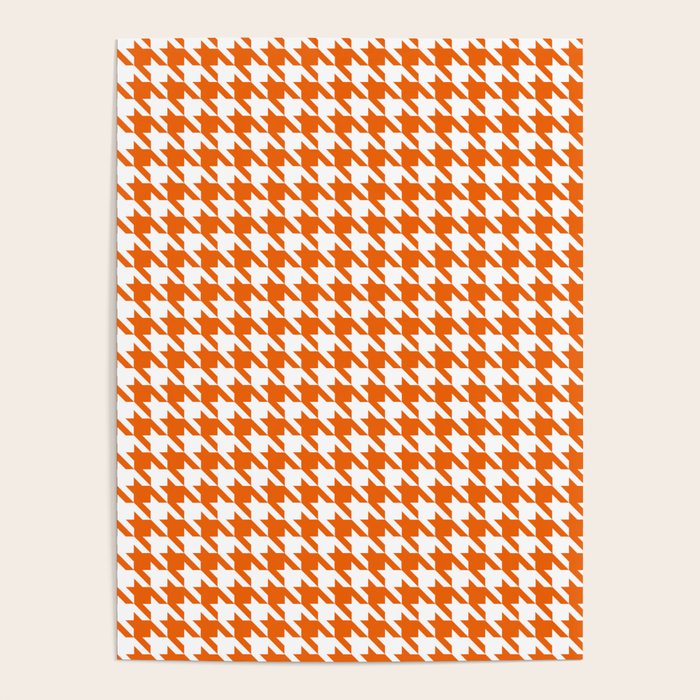 Orange Classic houndstooth pattern Poster Gallery Image 4