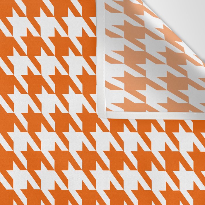 Orange Classic houndstooth pattern Wall Tapestry Gallery Image 3