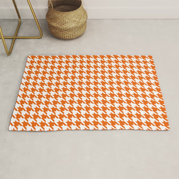 Orange Classic houndstooth pattern Rug Gallery Image 1