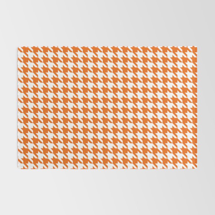 Orange Classic houndstooth pattern Rug Gallery Image 2