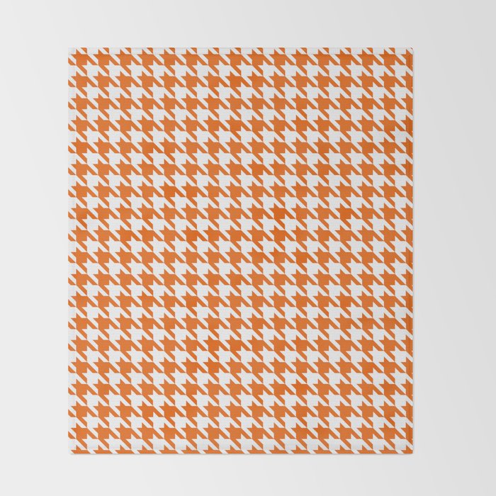 Orange Classic houndstooth pattern Throw Blanket Gallery Image 2