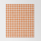 Orange Classic houndstooth pattern Throw Blanket Gallery Image 2
