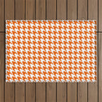Orange Classic houndstooth pattern Outdoor Rug Gallery Image 1